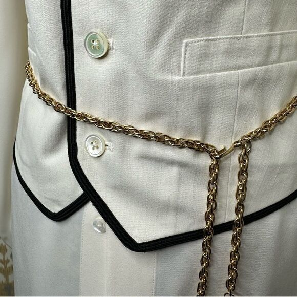 Ralph Lauren Cream with Black Trim Brushed Moleskin Cotton Waist Coat Gilet Vest - Picture 8 of 16